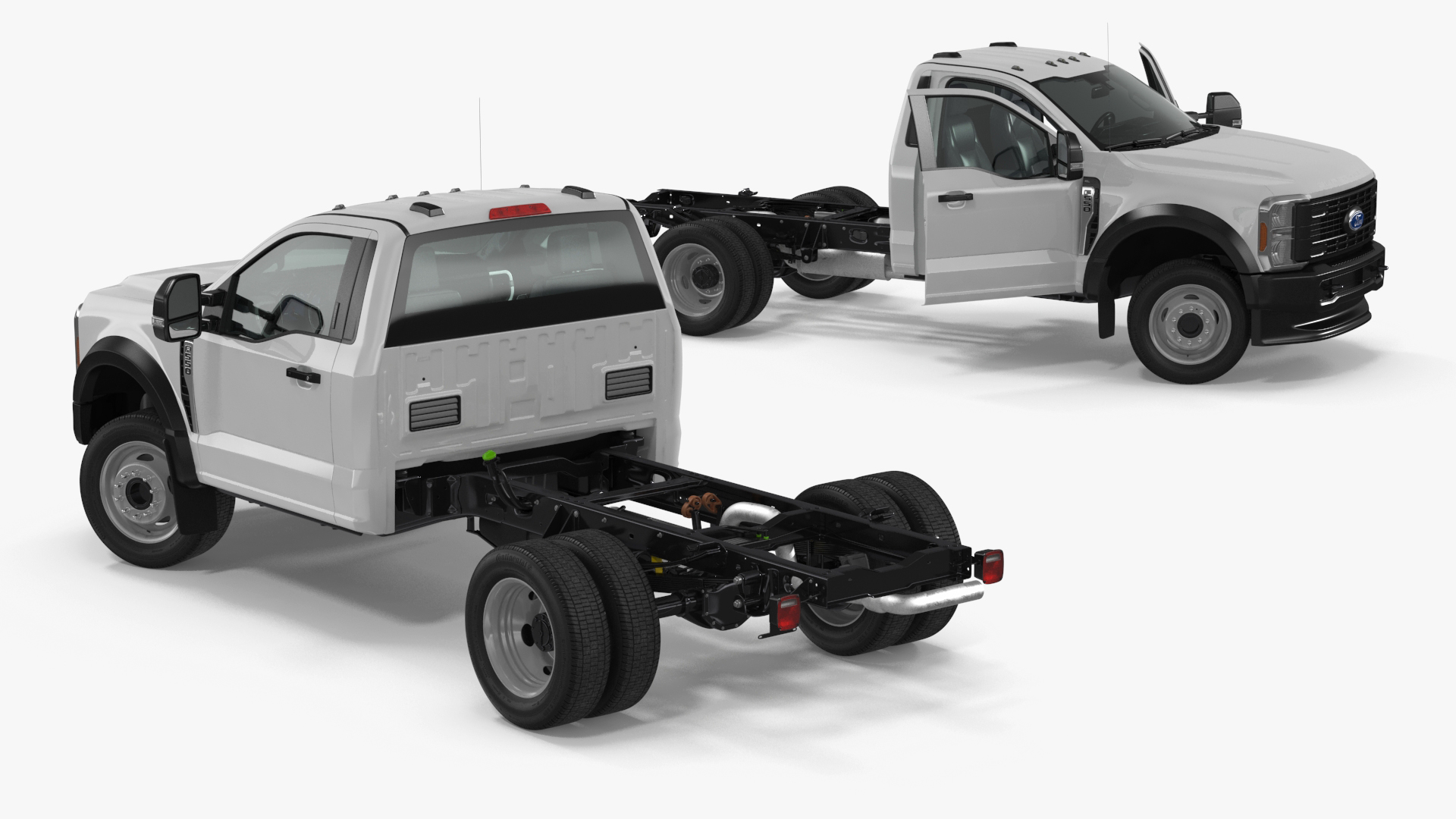 Ford Super Duty F-550 Lariat 2023 Bare Chassis White Rigged 3D model