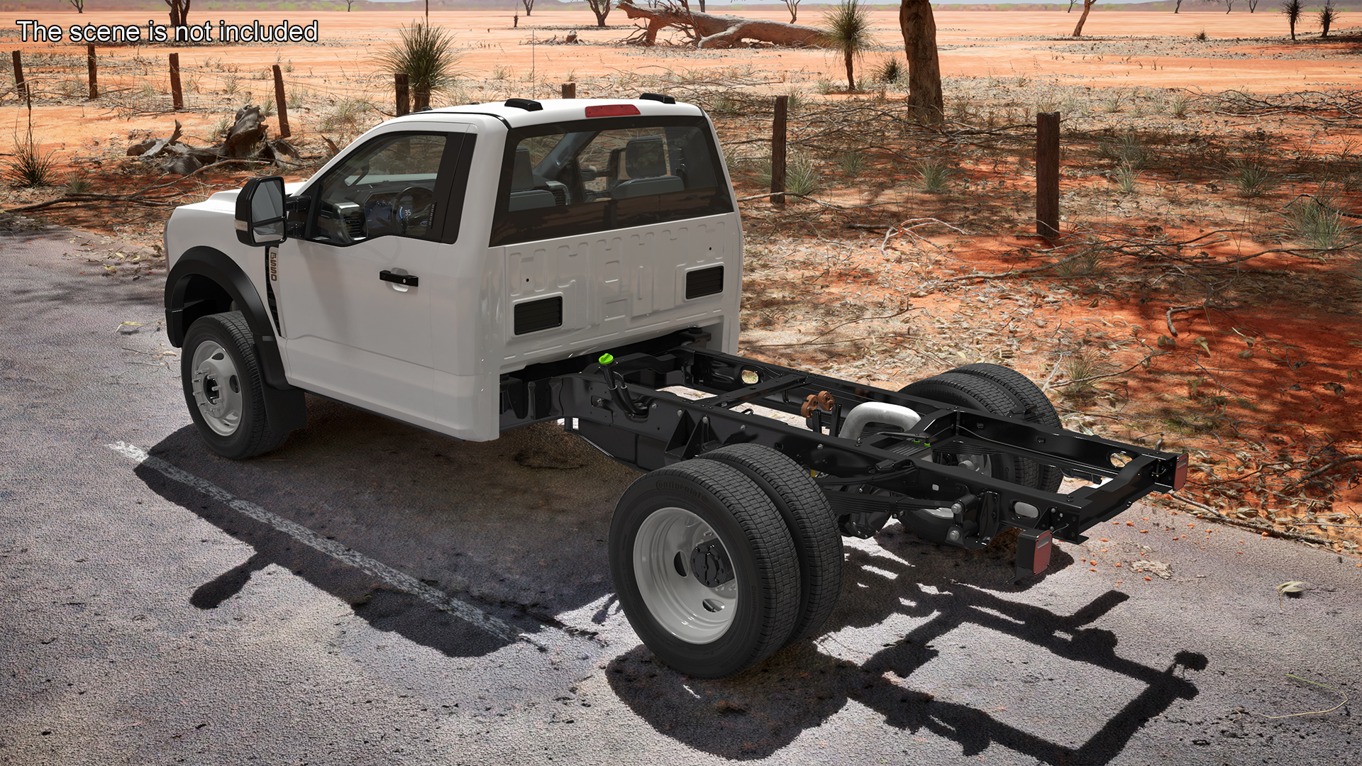 Ford Super Duty F-550 Lariat 2023 Bare Chassis White Rigged 3D model