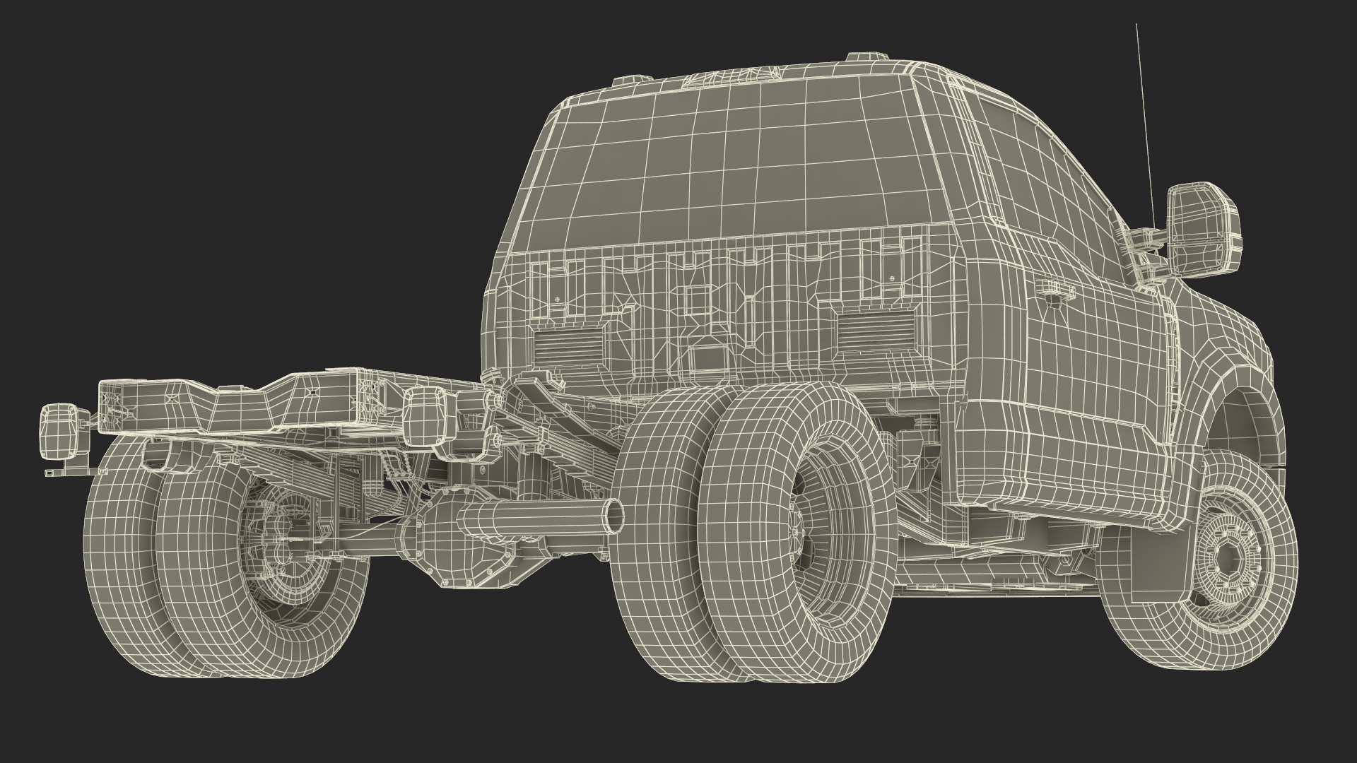 Ford Super Duty F-550 Lariat 2023 Bare Chassis White Rigged 3D model