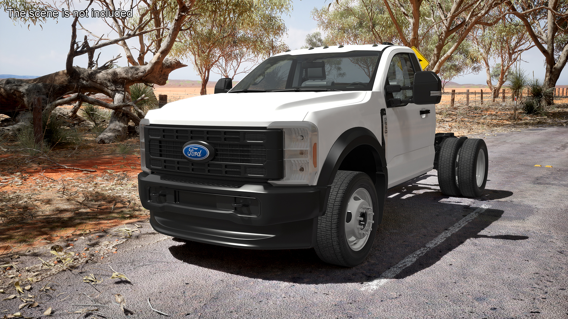 Ford Super Duty F-550 Lariat 2023 Bare Chassis White Rigged 3D model