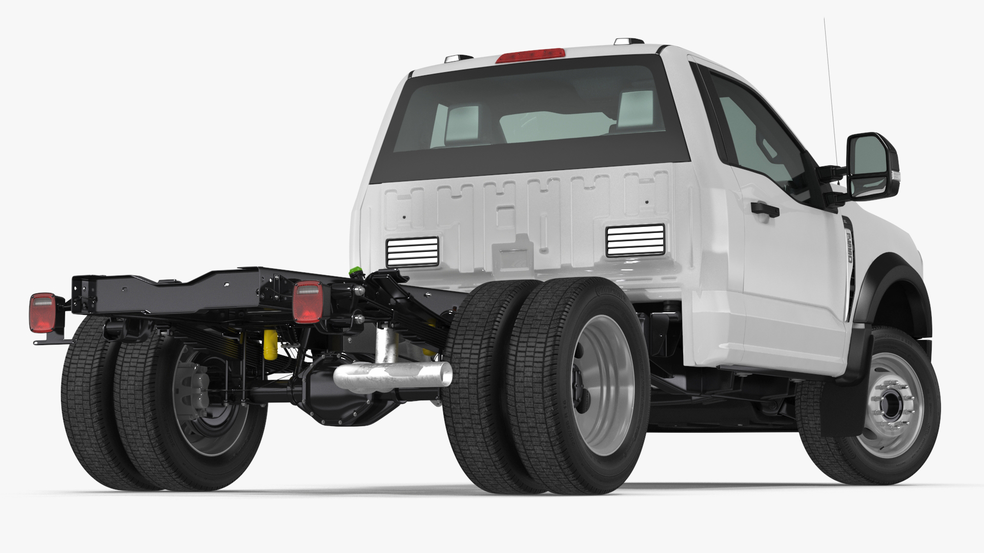 Ford Super Duty F-550 Lariat 2023 Bare Chassis White Rigged 3D model