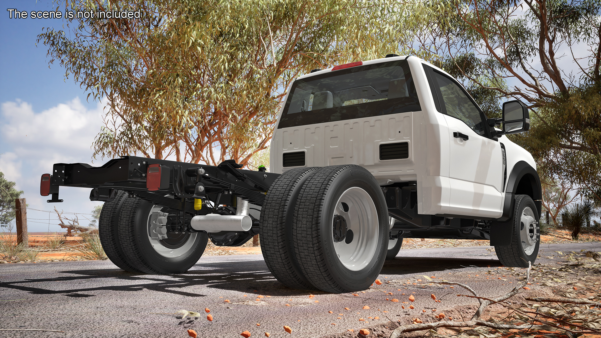 Ford Super Duty F-550 Lariat 2023 Bare Chassis White Rigged 3D model