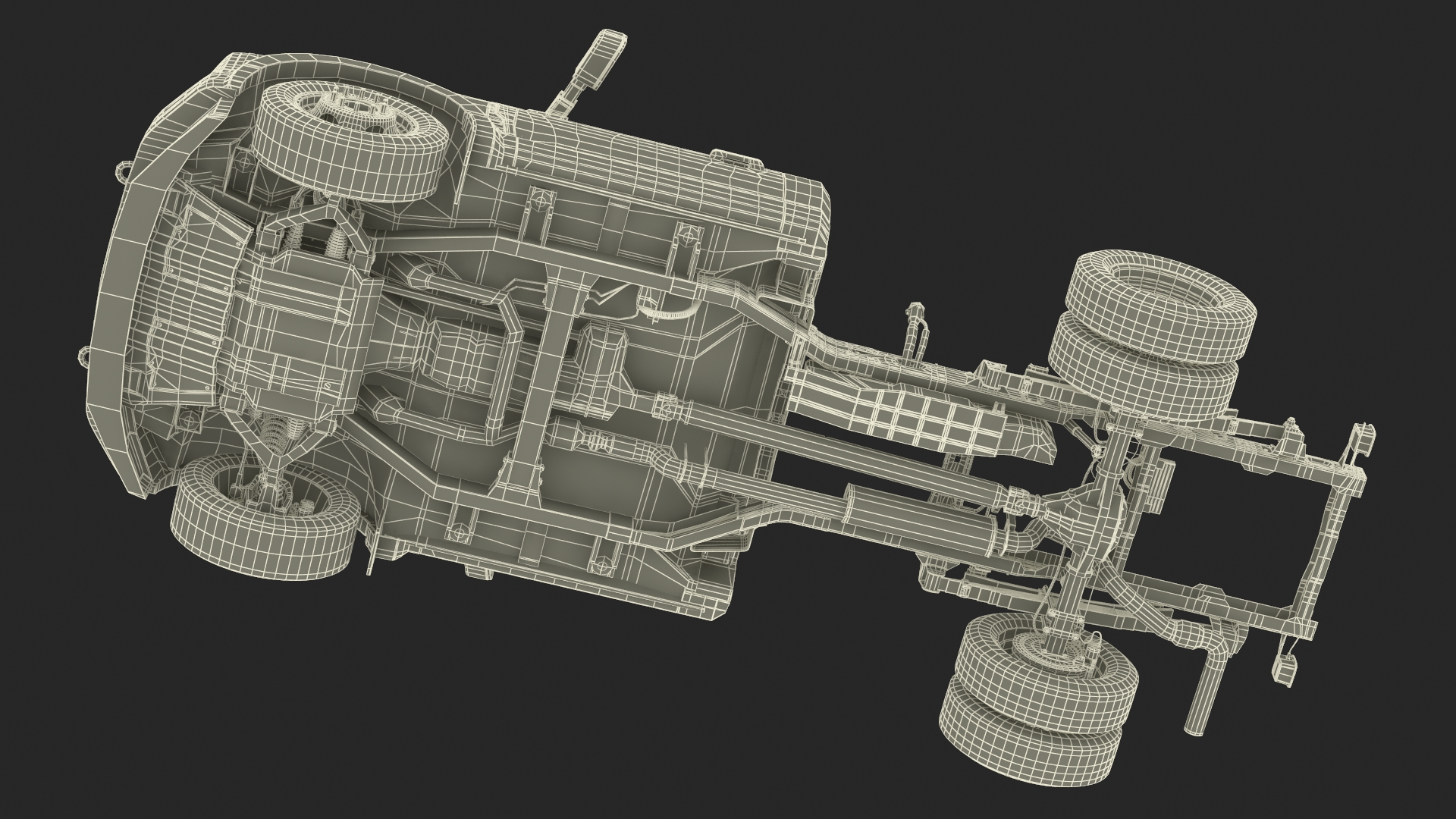 Ford Super Duty F-550 Lariat 2023 Bare Chassis White Rigged 3D model