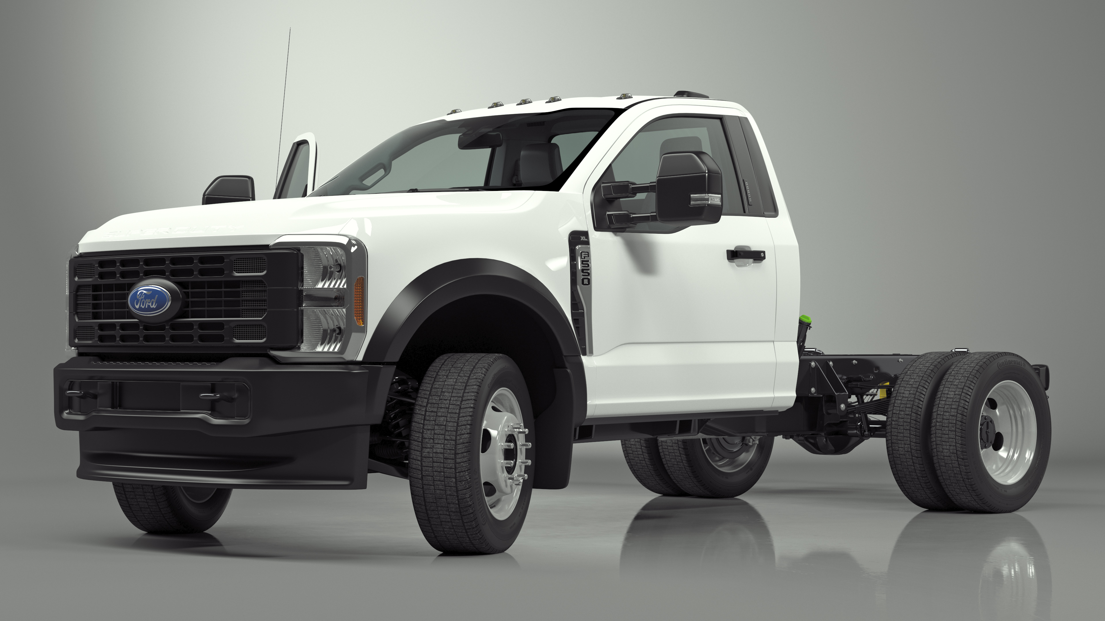 Ford Super Duty F-550 Lariat 2023 Bare Chassis White Rigged 3D model