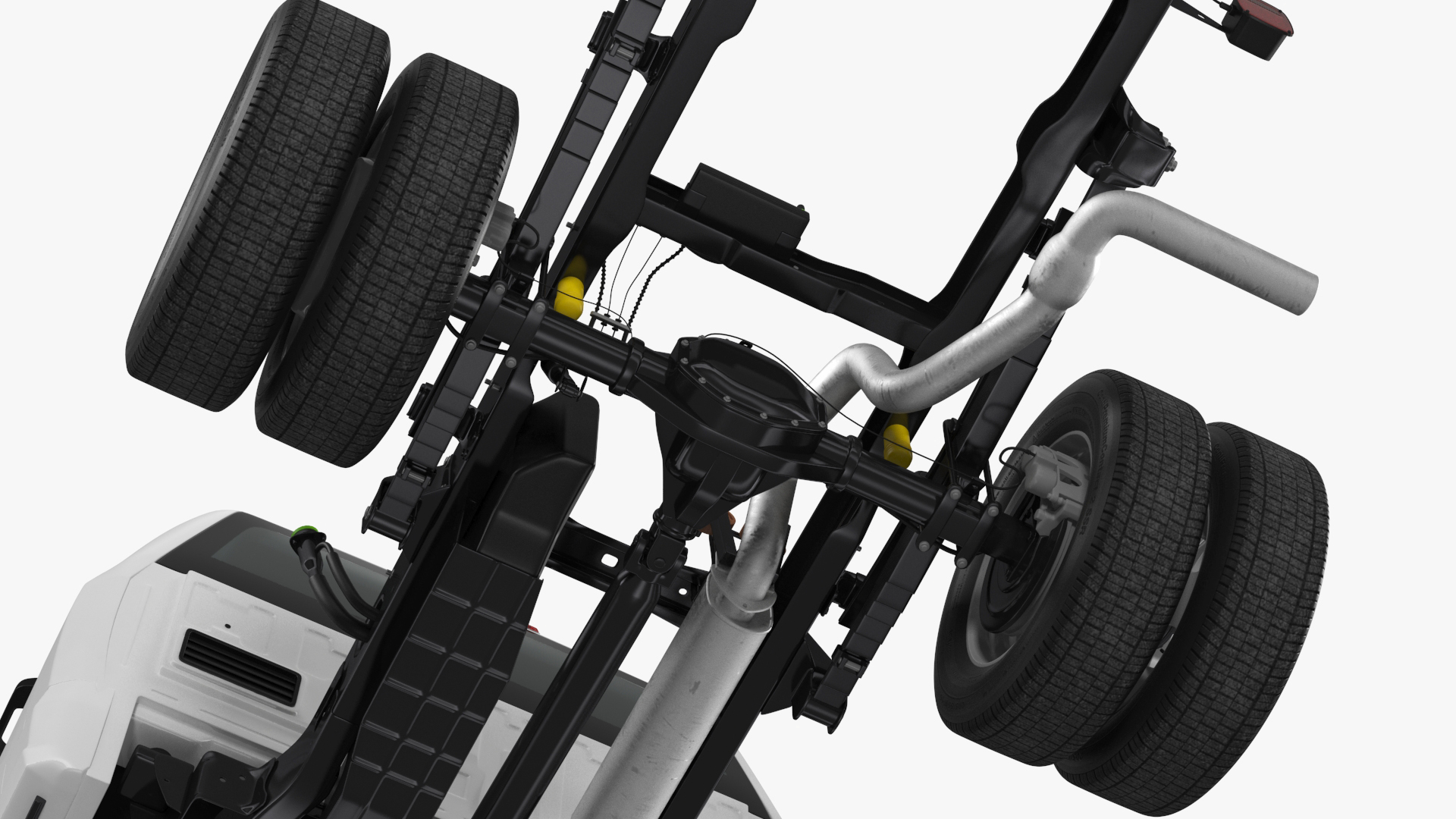 Ford Super Duty F-550 Lariat 2023 Bare Chassis White Rigged 3D model