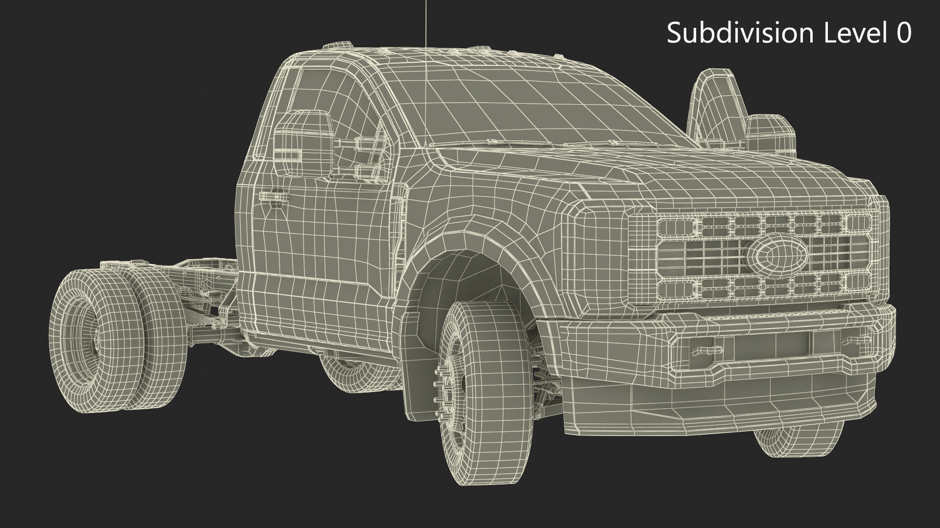 Ford Super Duty F-550 Lariat 2023 Bare Chassis White Rigged 3D model