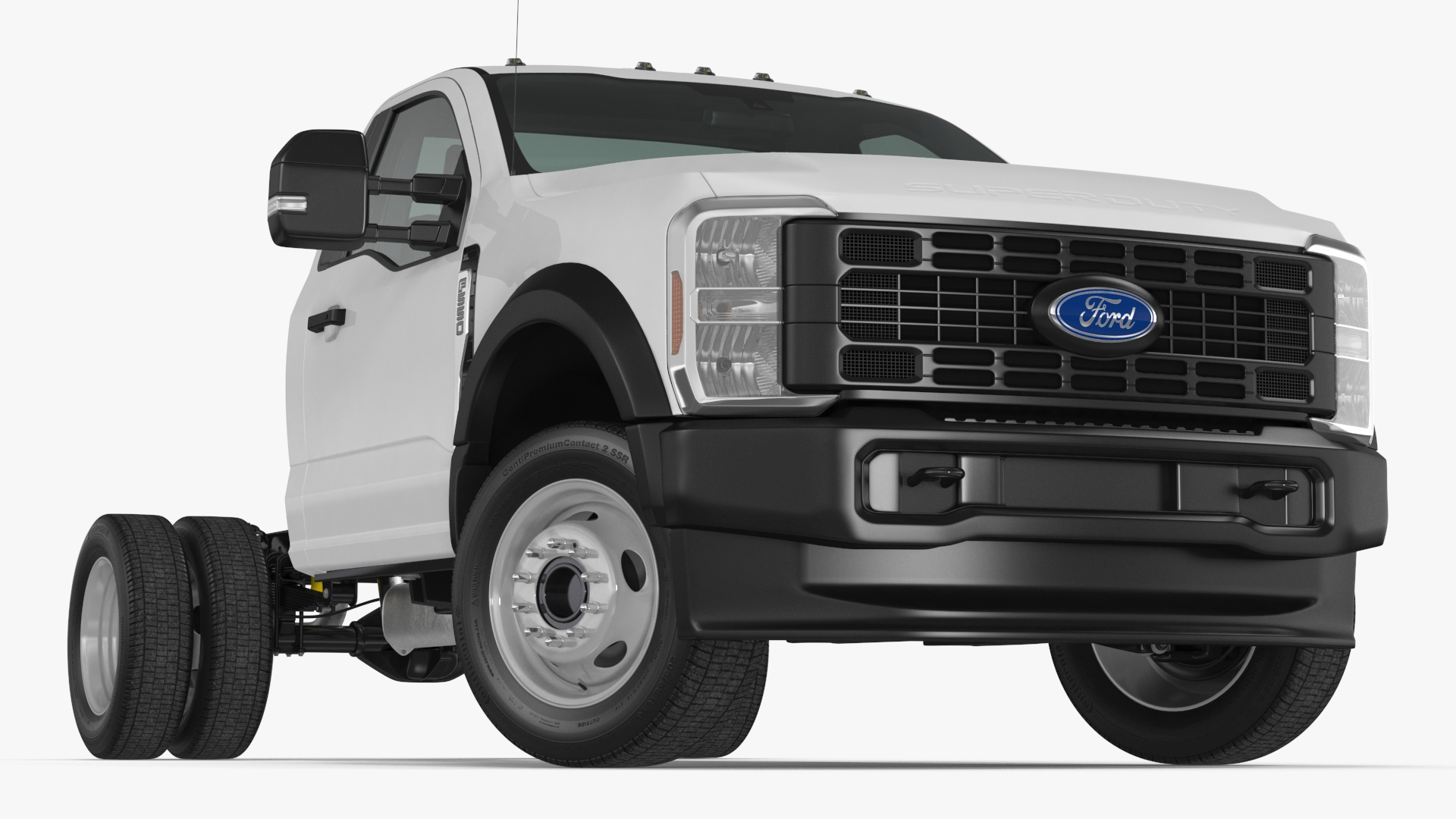 Ford Super Duty F-550 Lariat 2023 Bare Chassis White Rigged 3D model