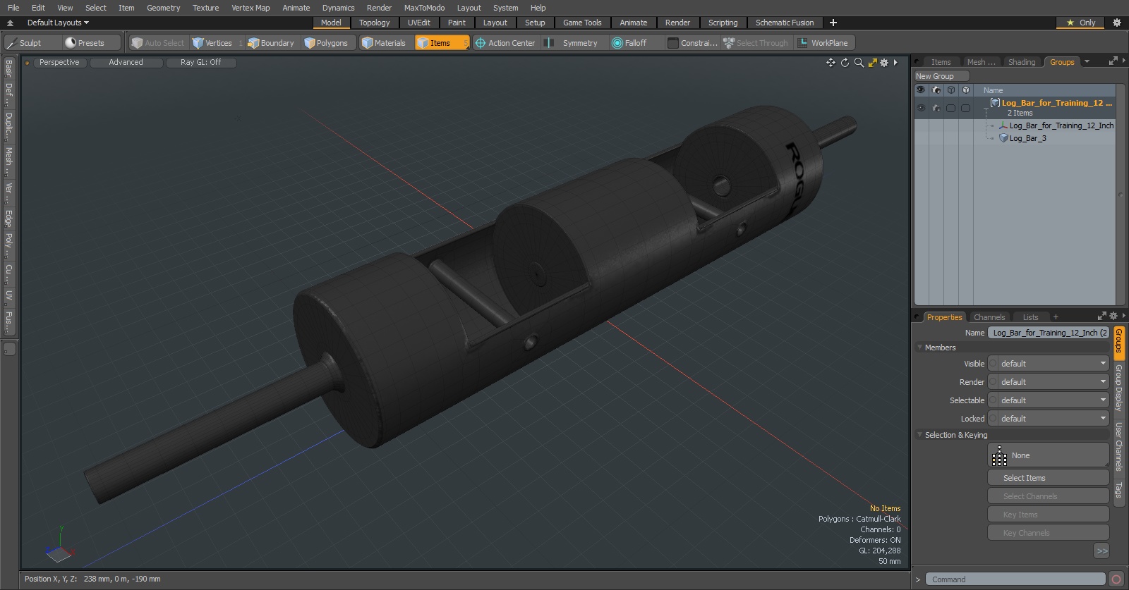 3D Log Bar for Training 12 Inch model