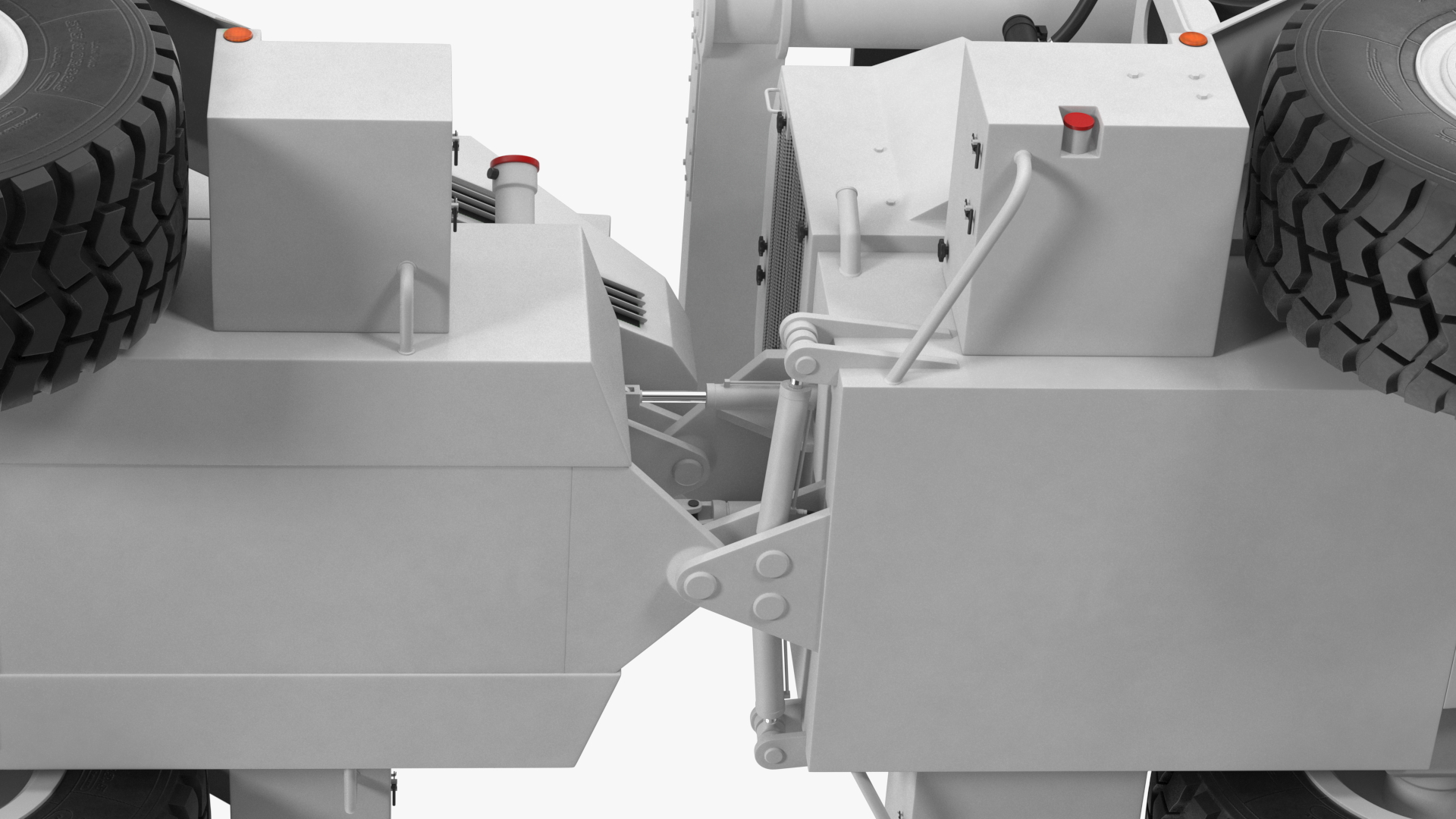 3D White Mine Clearing Vehicle Hydrema 910 Rigged