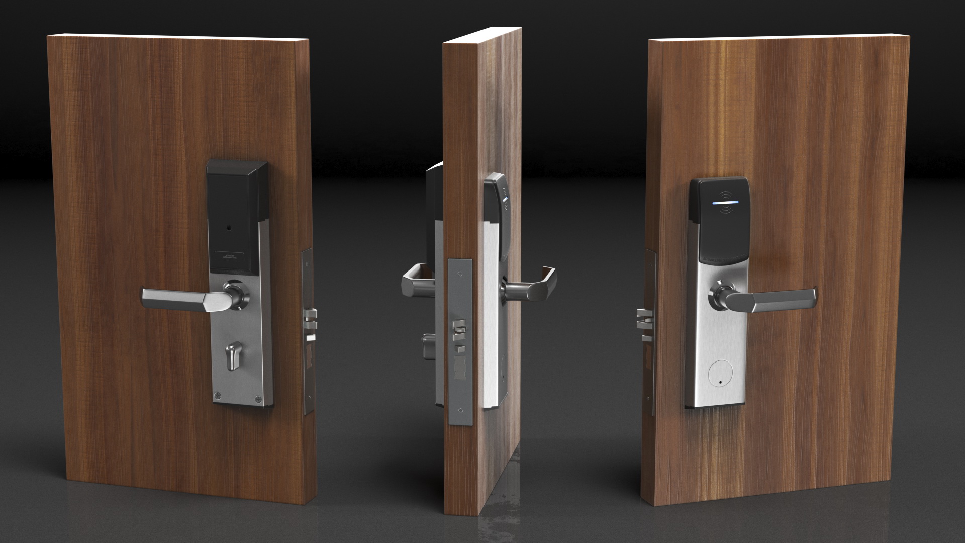 3D Smart RFID Hotel Door Lock Silver model