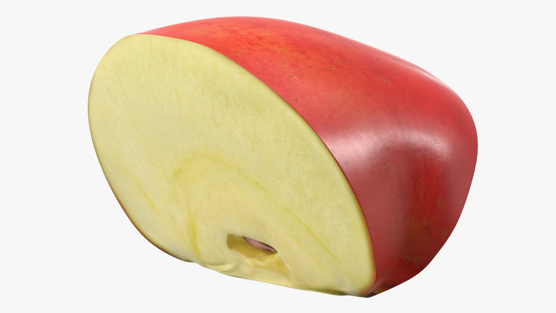 3D Sliced Red Apple Half