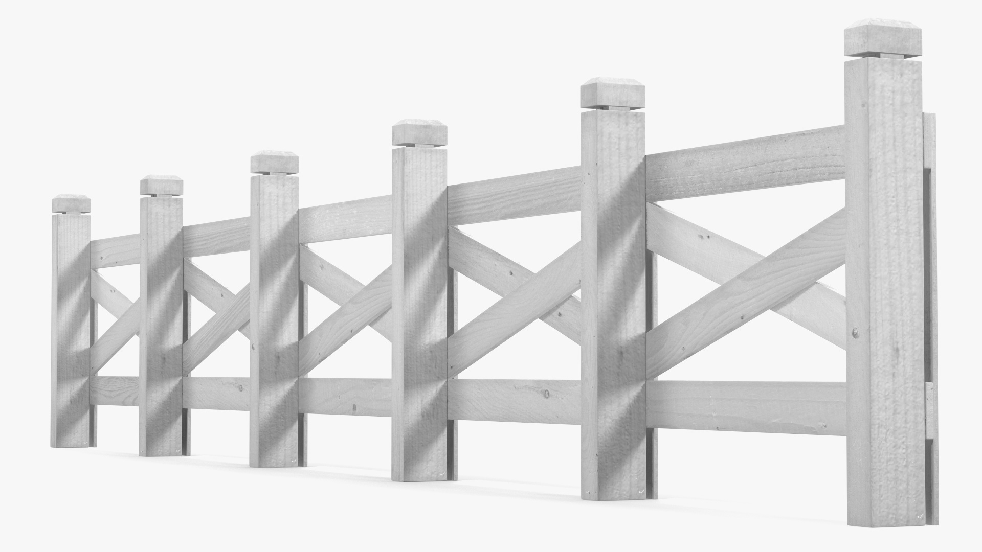 Ranch Fence White 3D