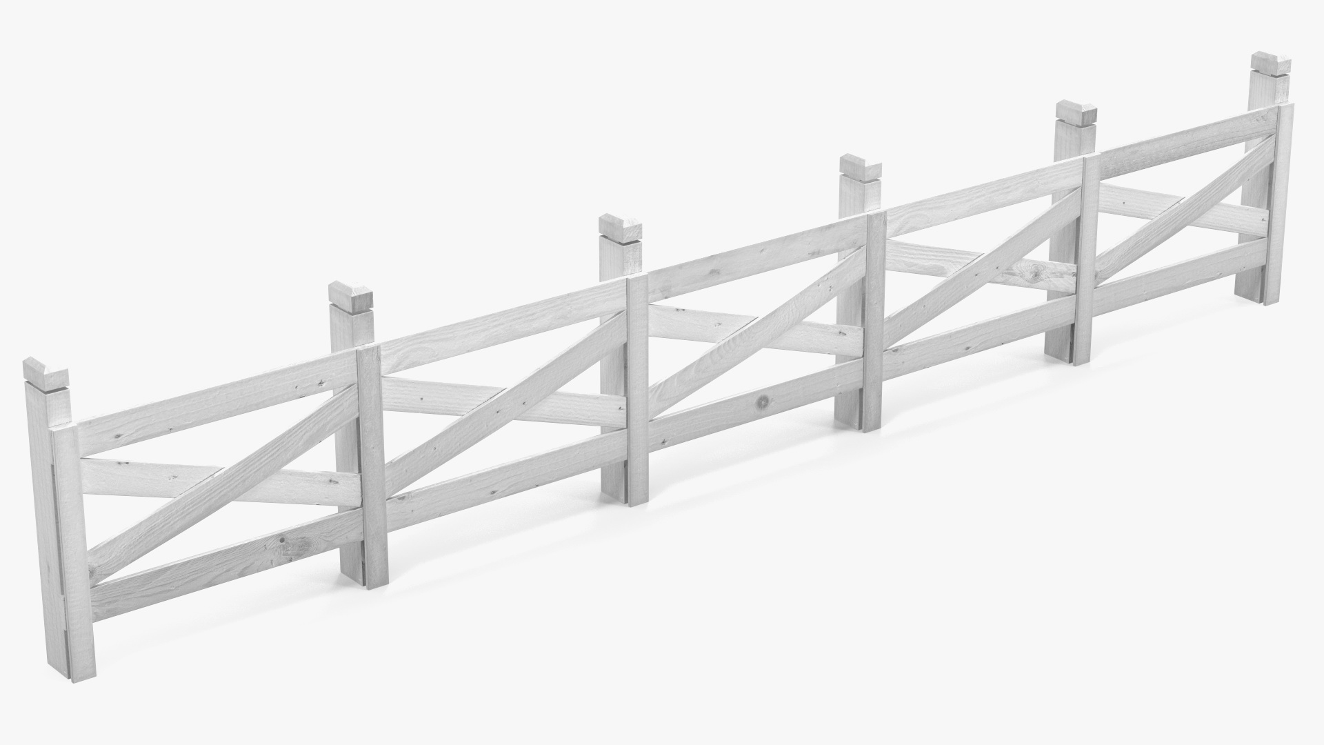 Ranch Fence White 3D