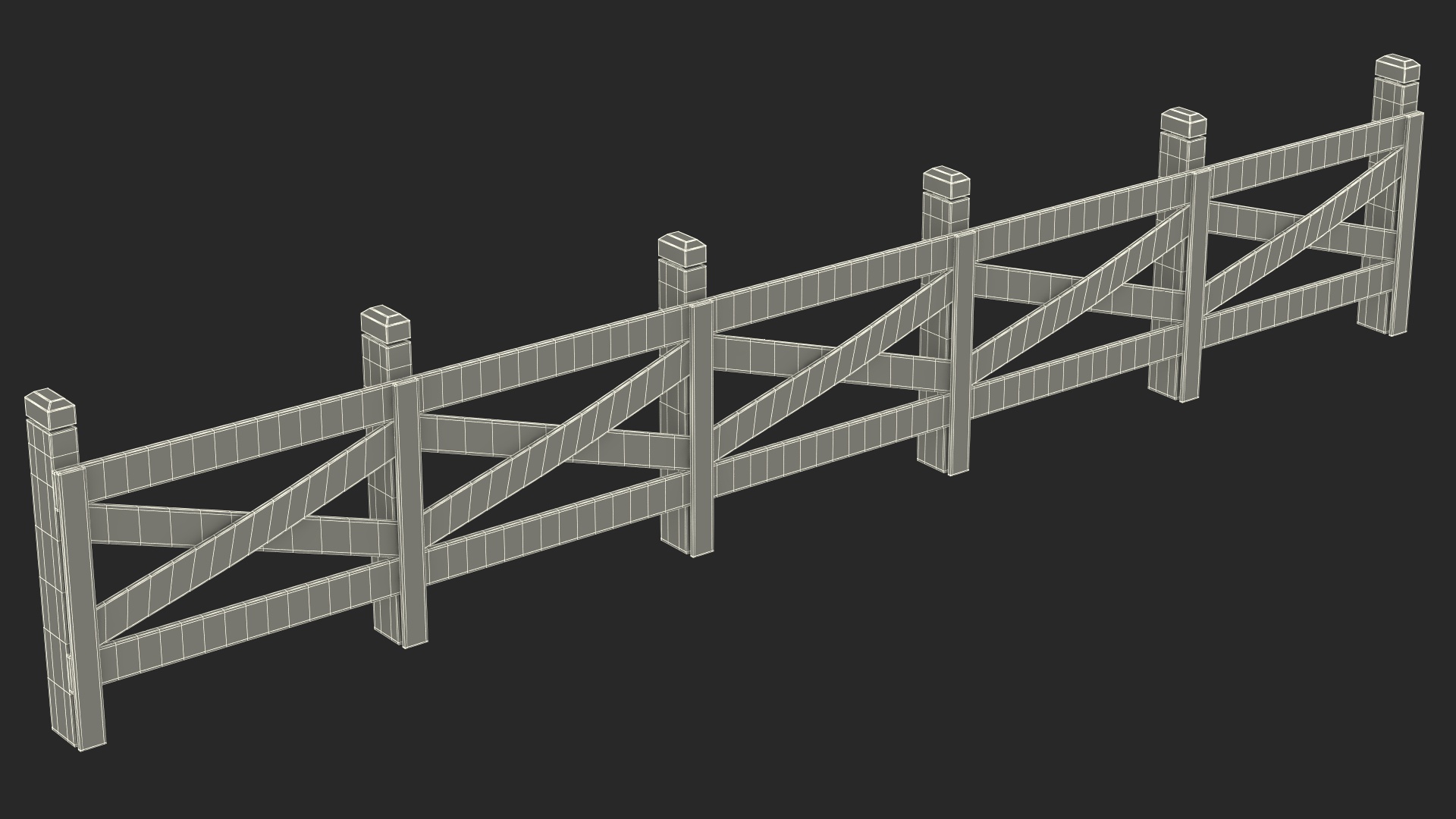 Ranch Fence White 3D