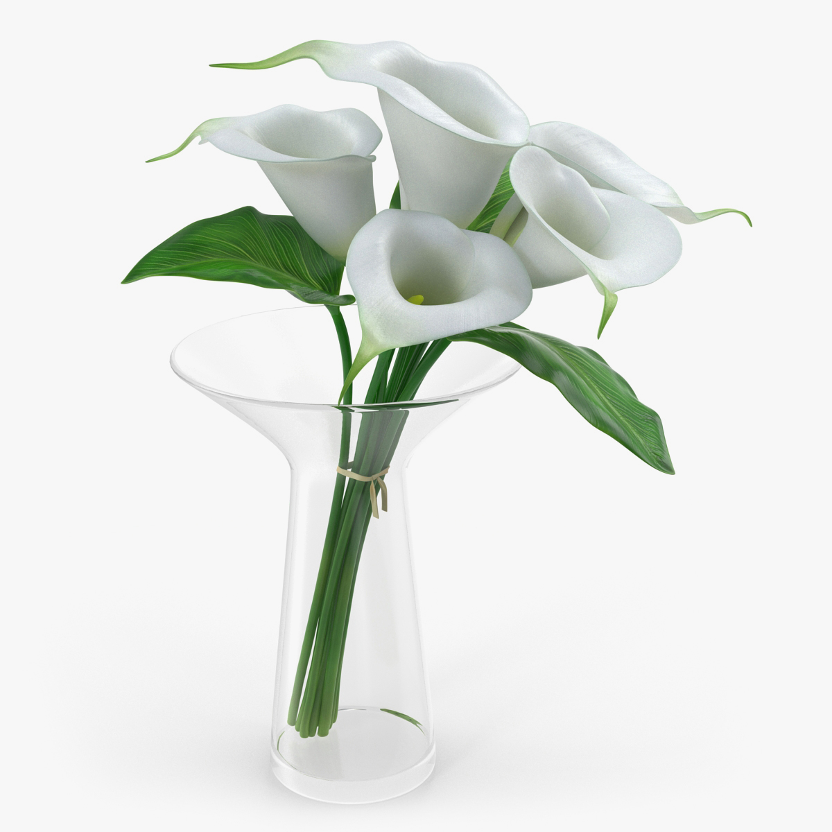 Calla Lilies Bouquet in Glass Vase