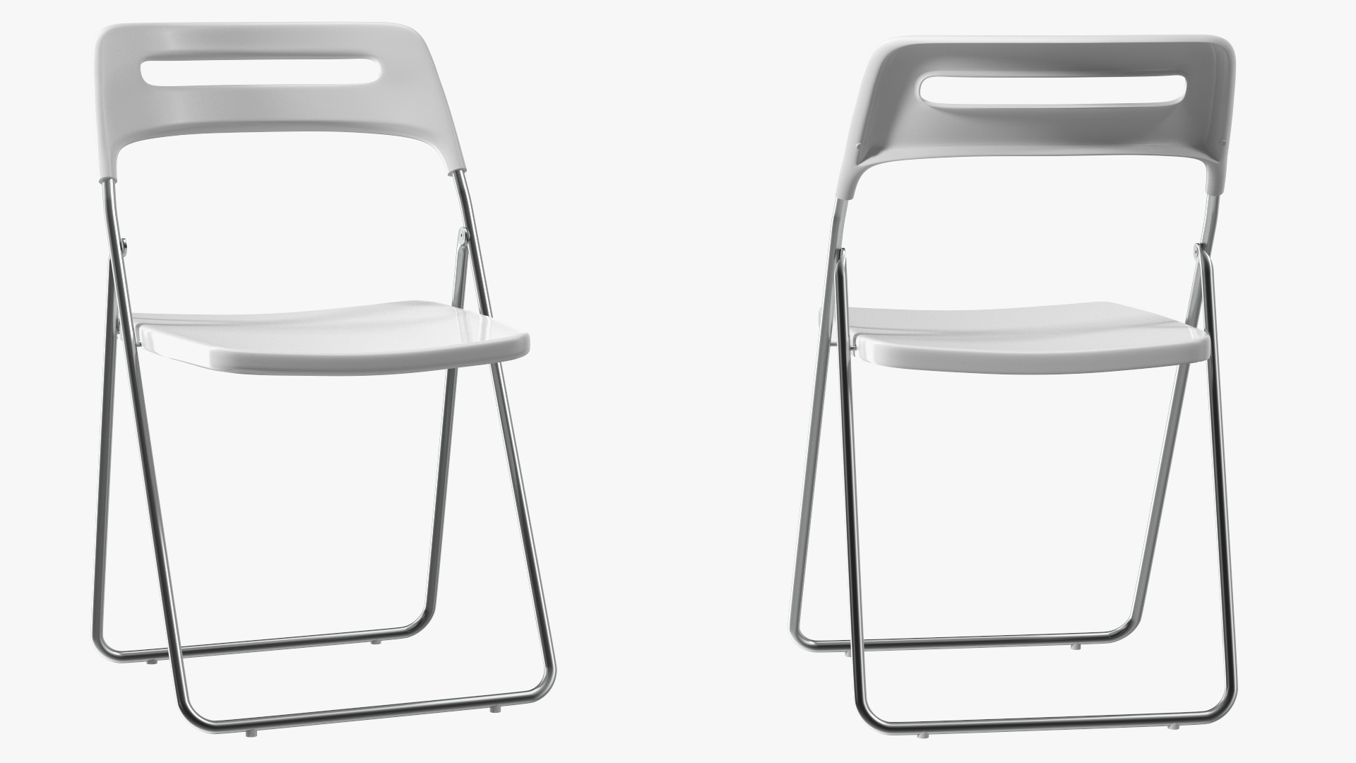 Plastic Folding Chair White 3D