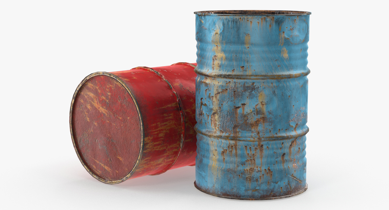 3D Rusty Waste Oil Drums