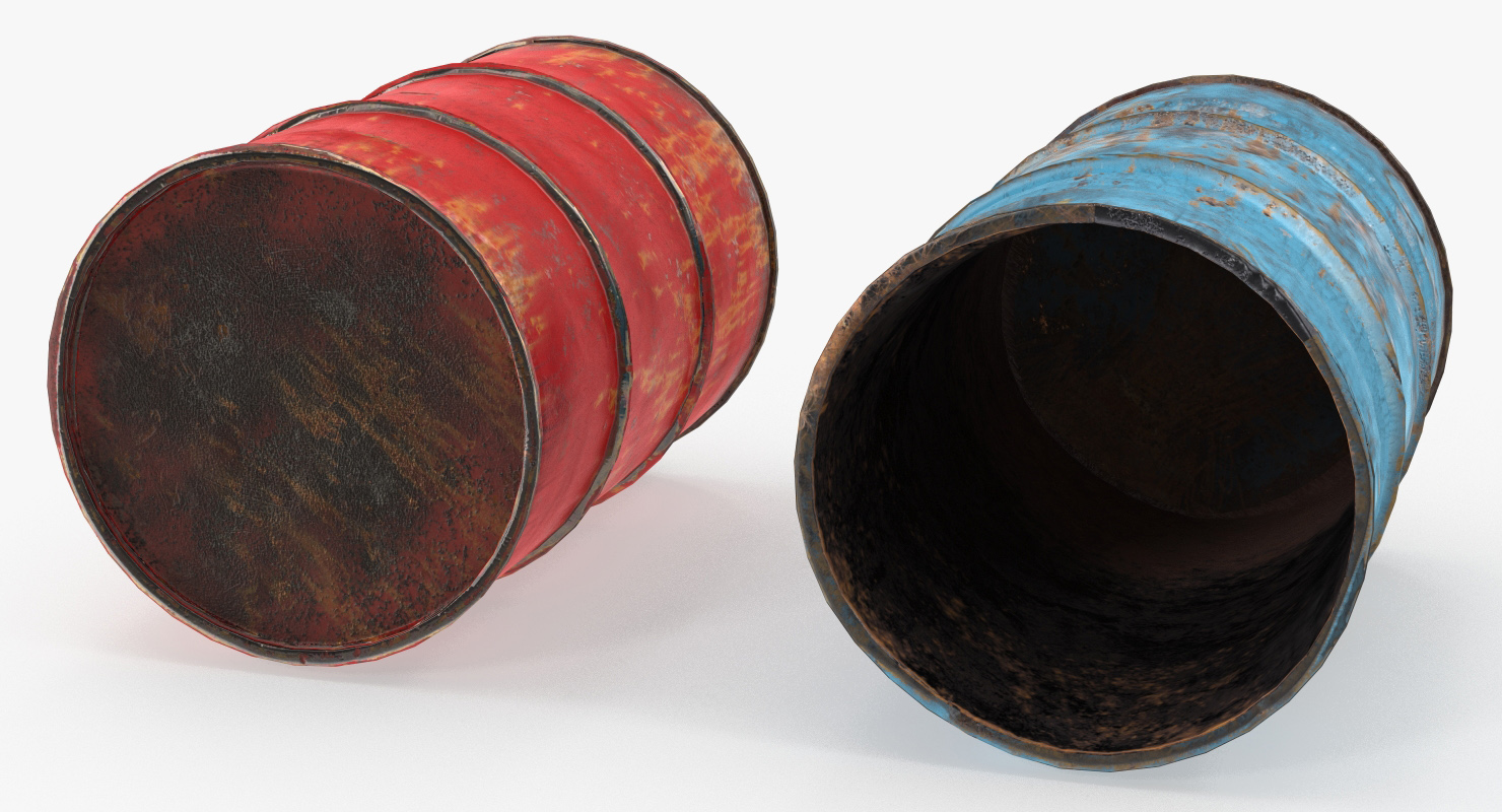 3D Rusty Waste Oil Drums