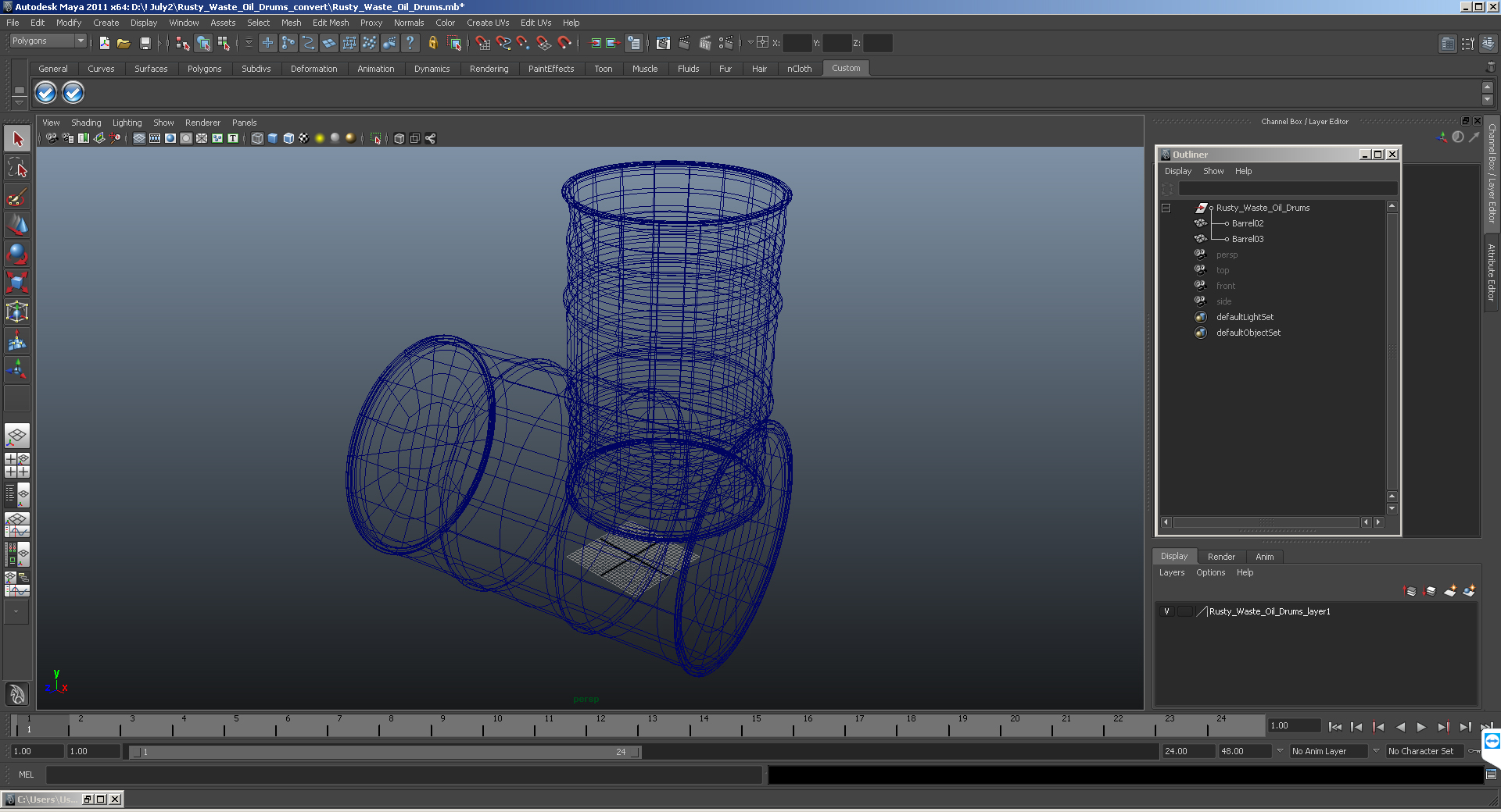 3D Rusty Waste Oil Drums