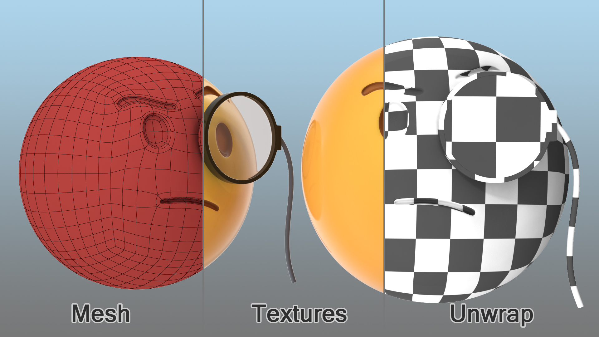 3D Face with Monocle Emoji model