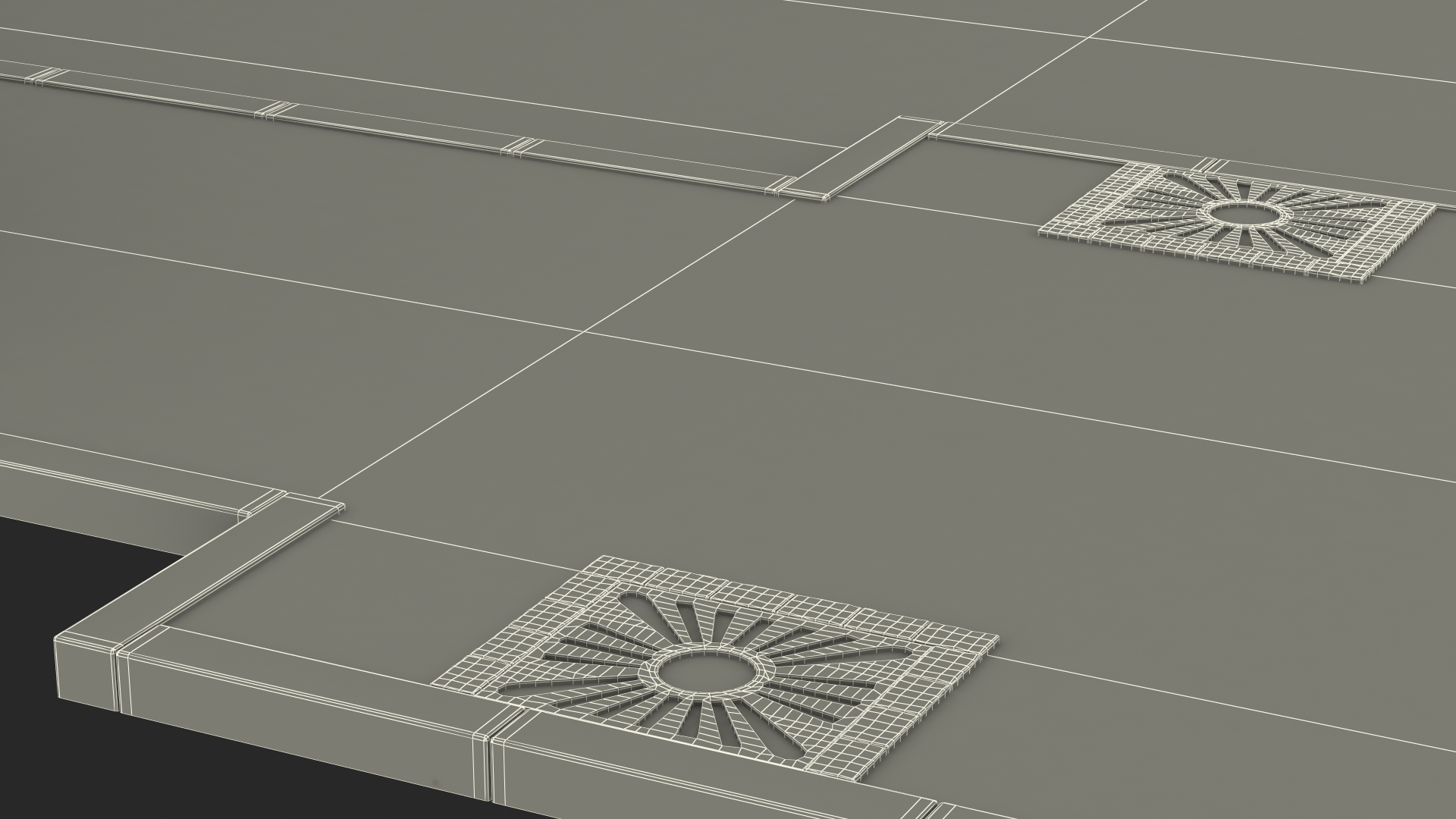 Above Ground Pedestrian with Street Fragment 3D model