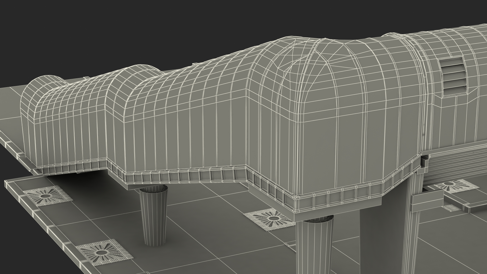Above Ground Pedestrian with Street Fragment 3D model