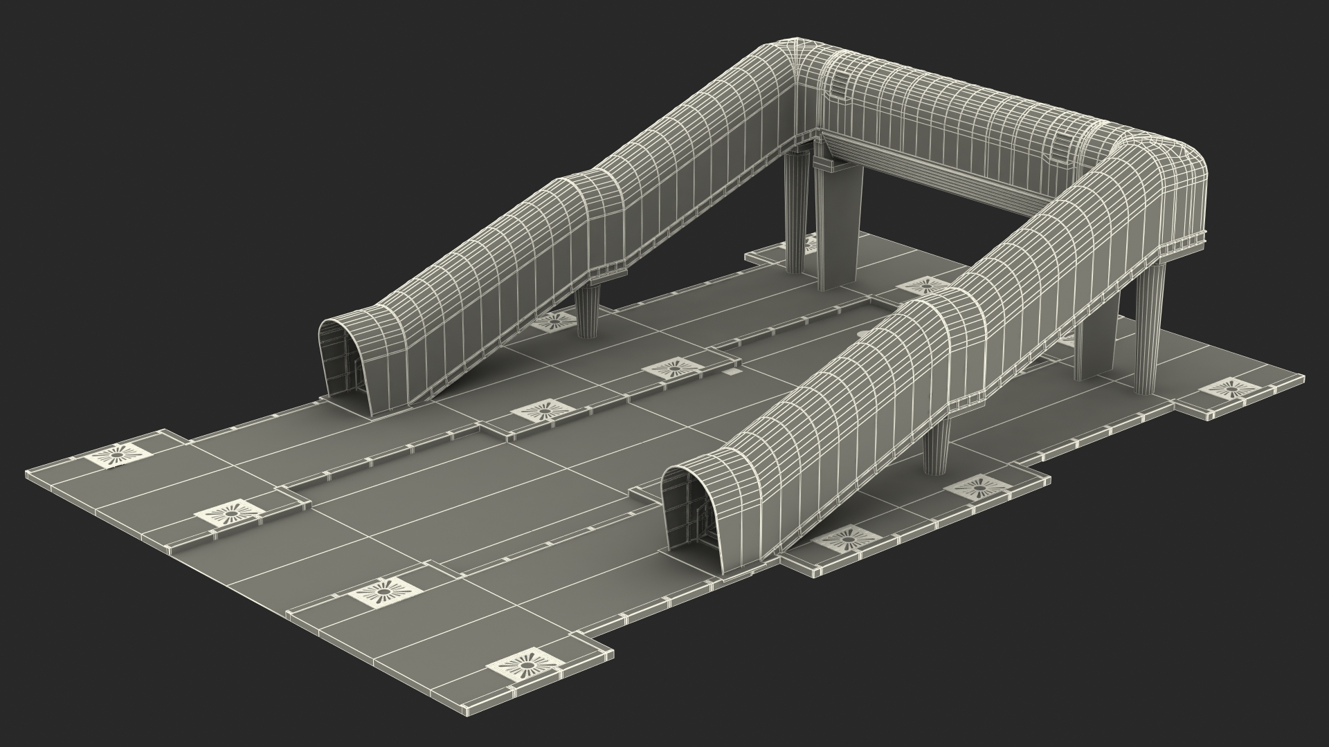 Above Ground Pedestrian with Street Fragment 3D model
