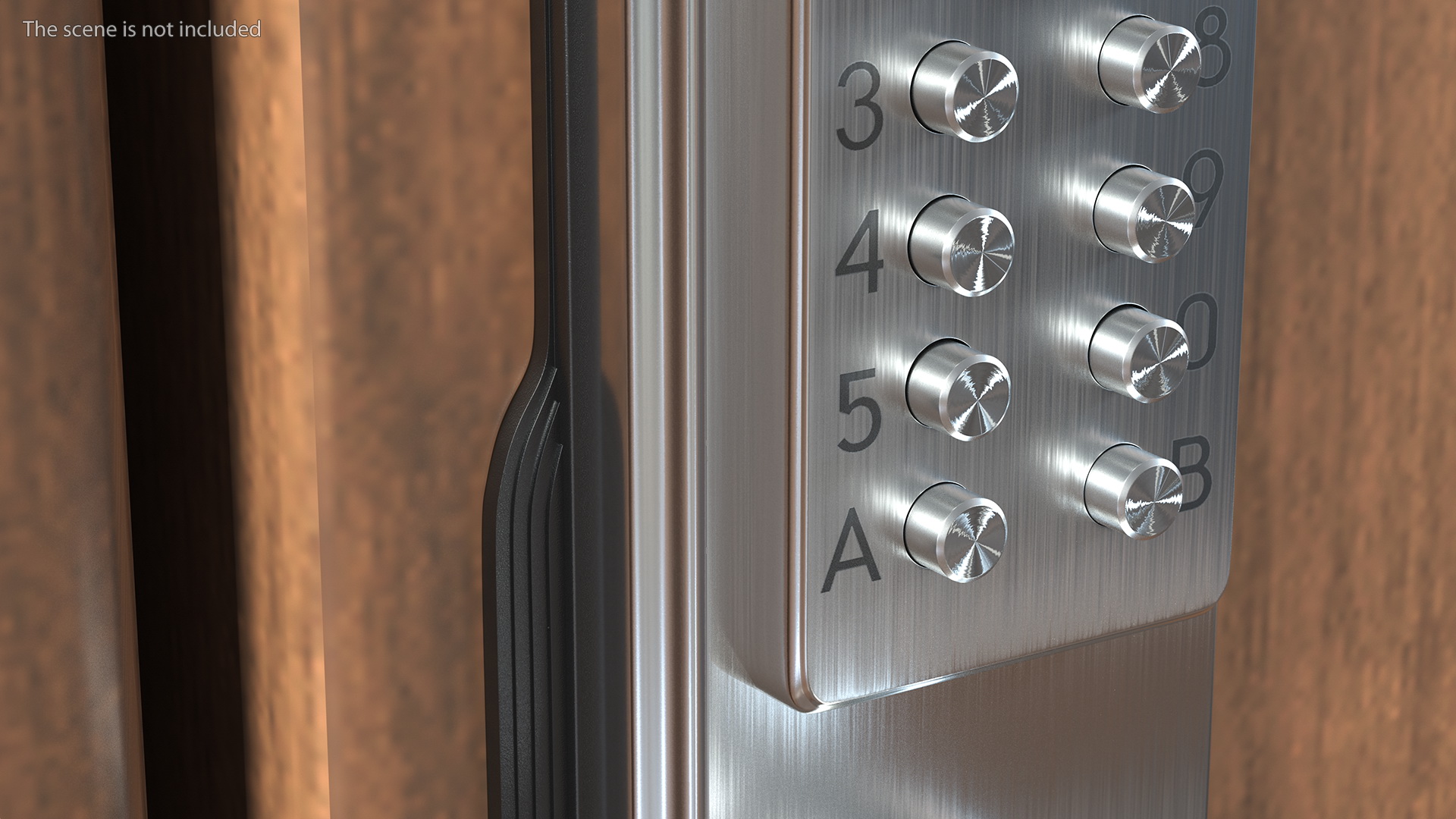 3D Push Button Door Lock Silver model