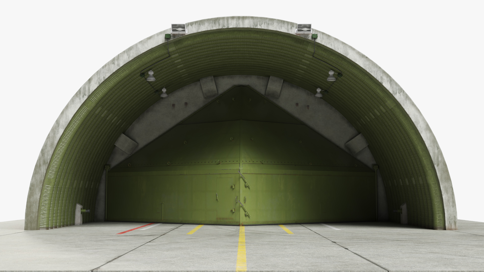 3D model Hardened Aircraft Shelter Open