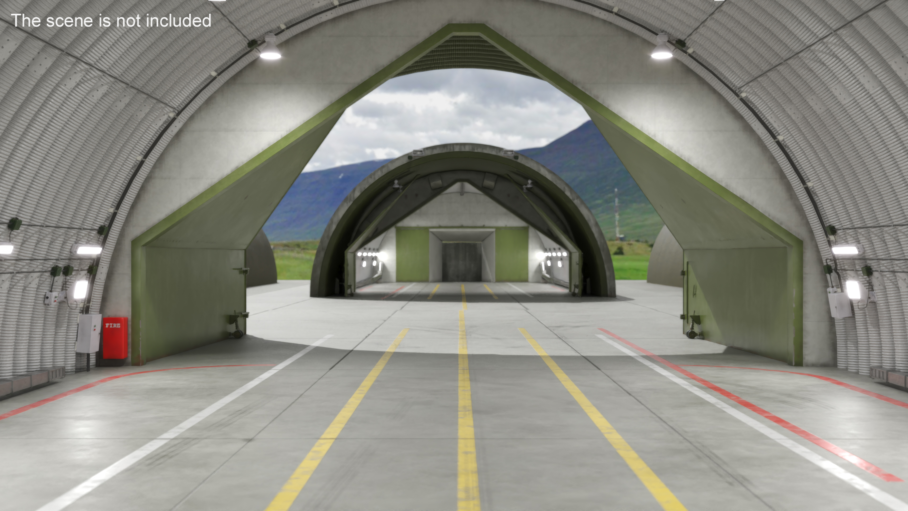 3D model Hardened Aircraft Shelter Open