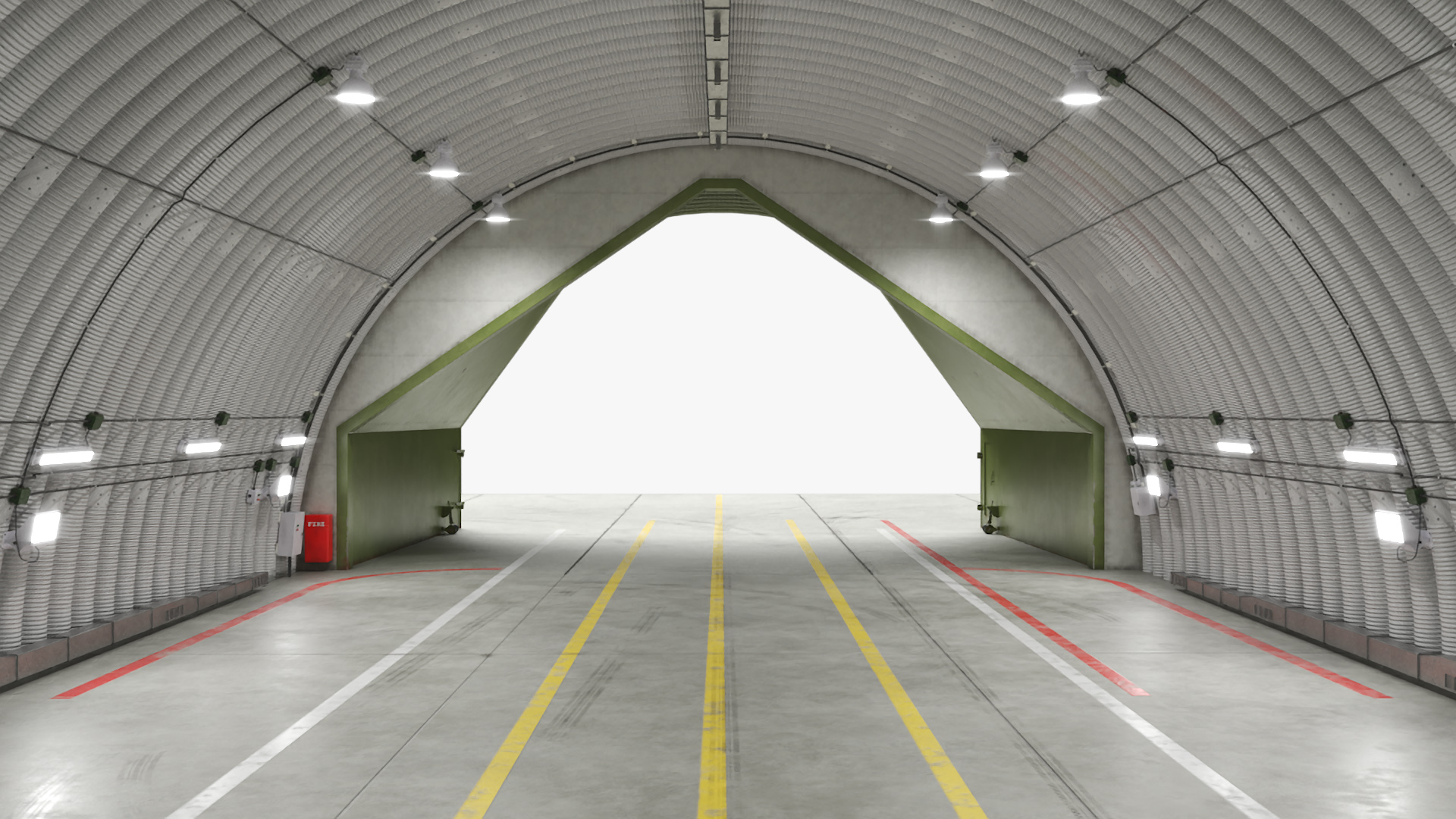 3D model Hardened Aircraft Shelter Open