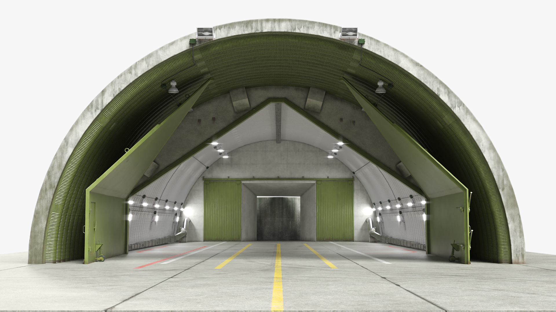 3D model Hardened Aircraft Shelter Open