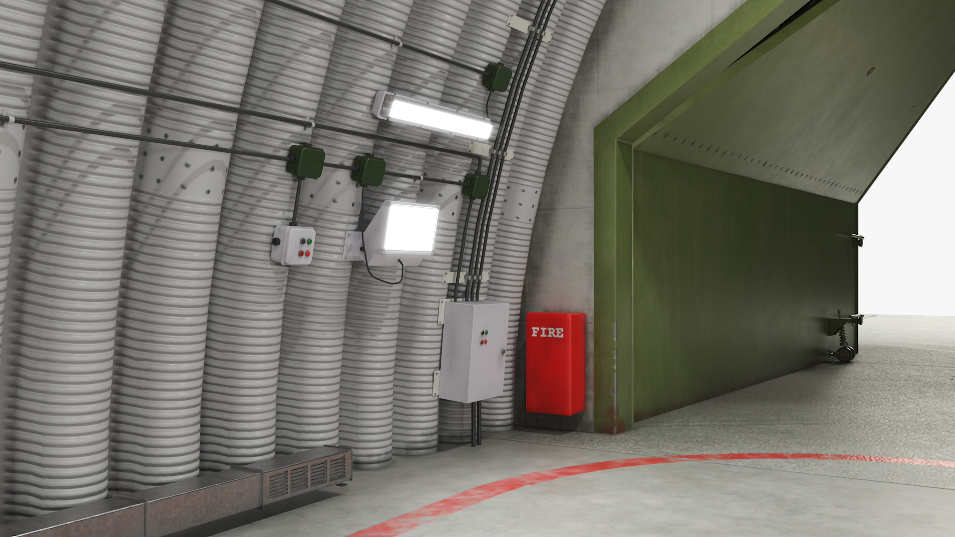 3D model Hardened Aircraft Shelter Open