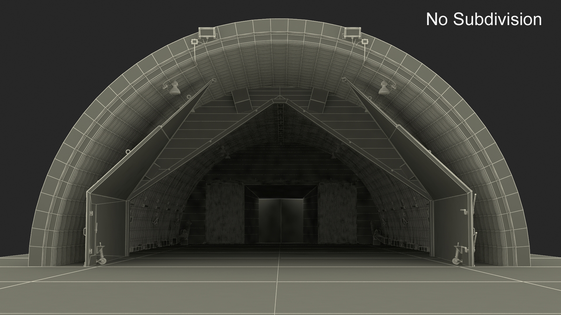 3D model Hardened Aircraft Shelter Open
