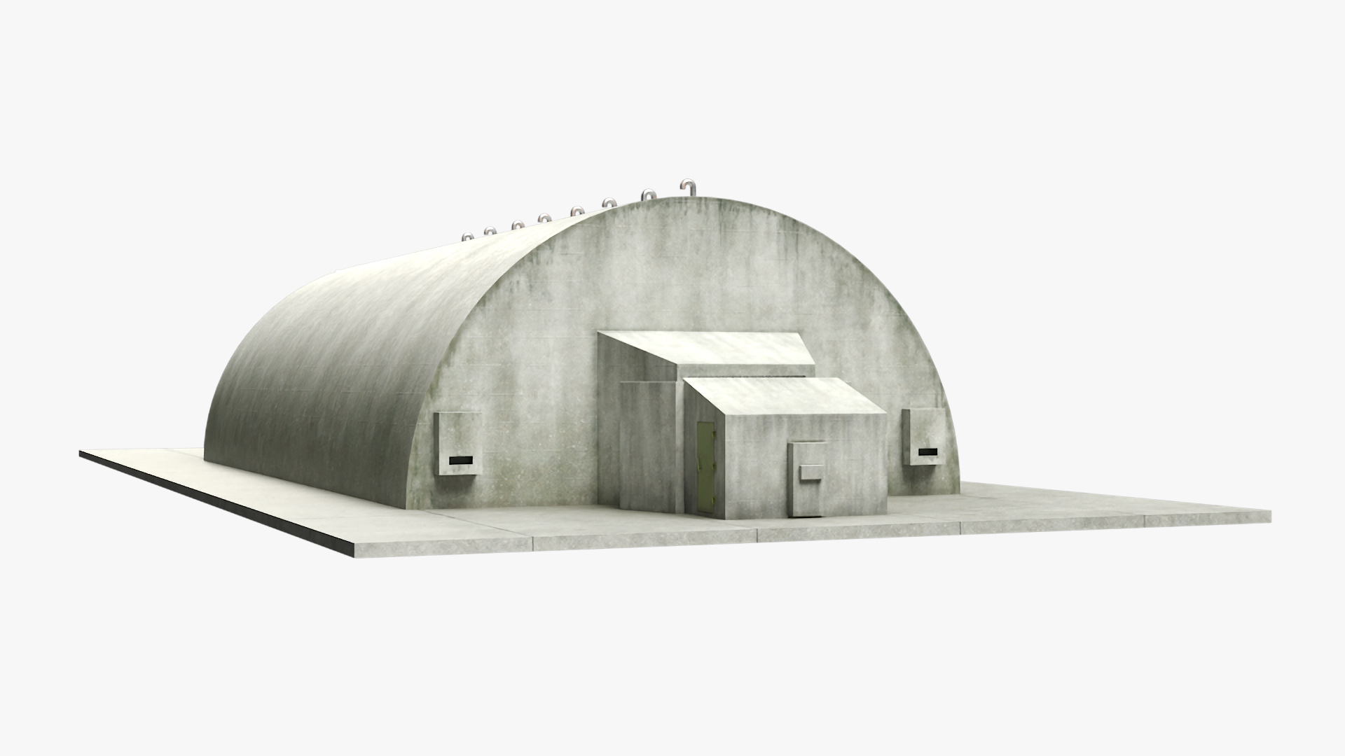 3D model Hardened Aircraft Shelter Open