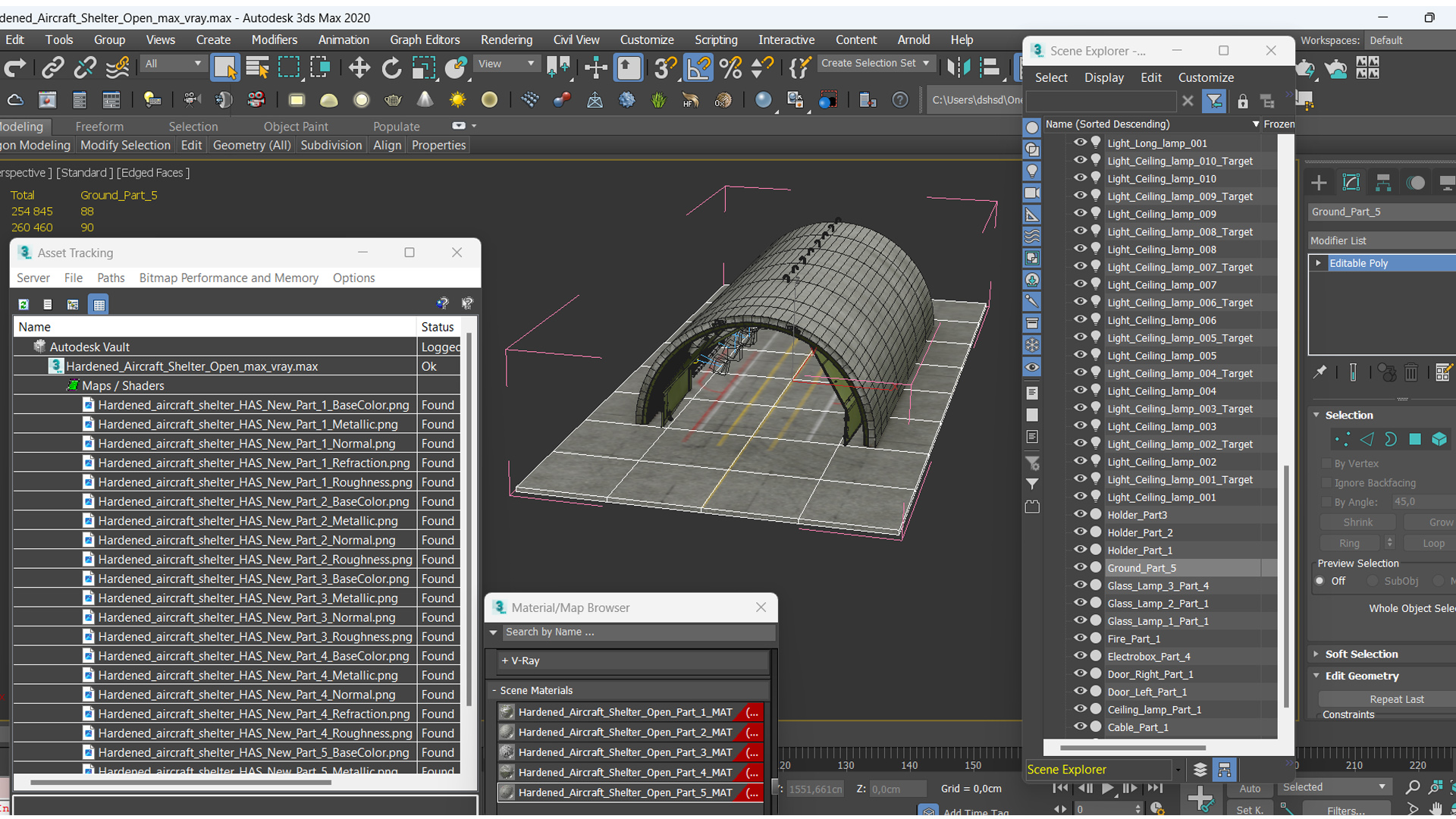 3D model Hardened Aircraft Shelter Open