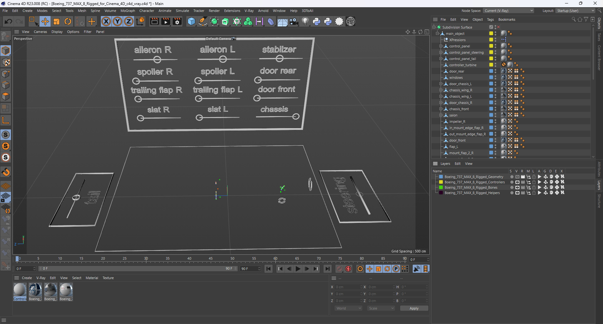Boeing 737 MAX 8 Rigged for Cinema 4D 3D