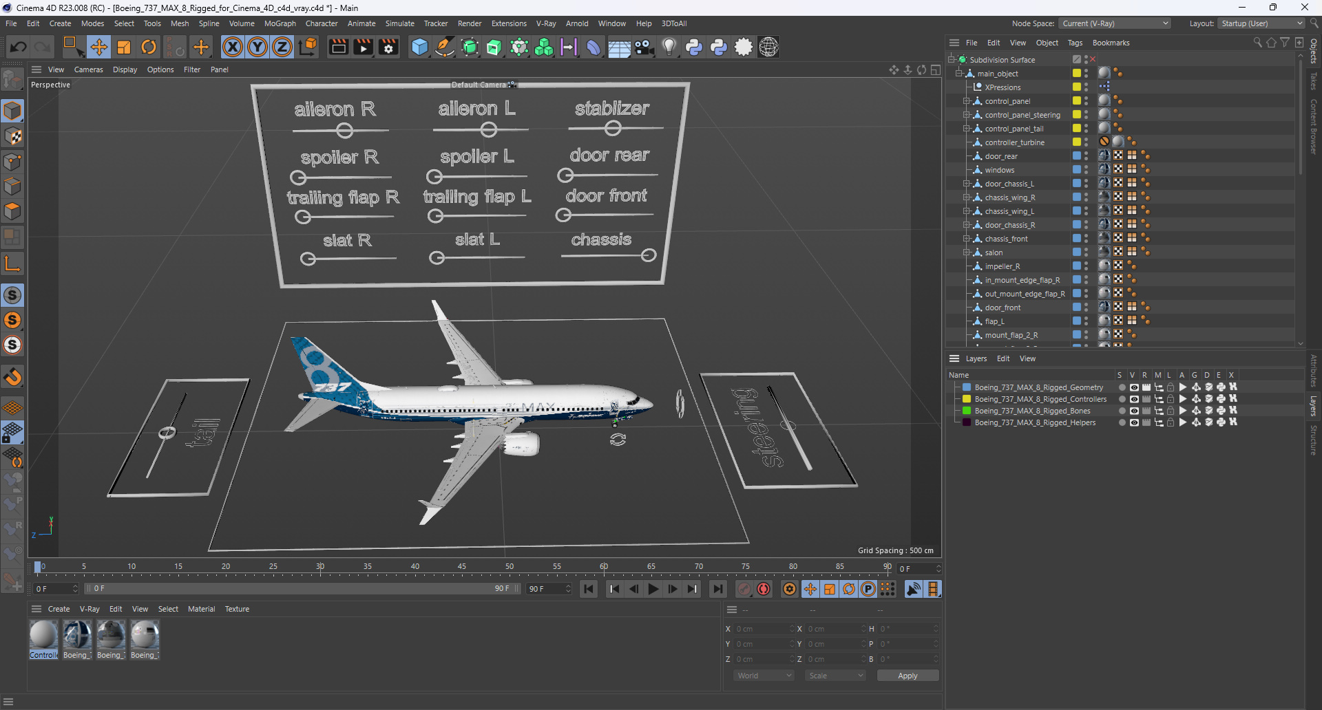 Boeing 737 MAX 8 Rigged for Cinema 4D 3D