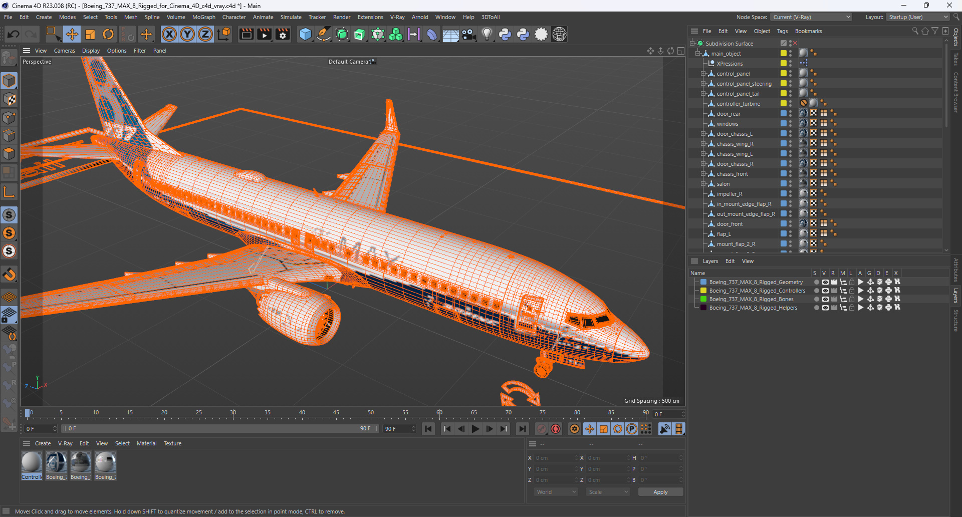 Boeing 737 MAX 8 Rigged for Cinema 4D 3D