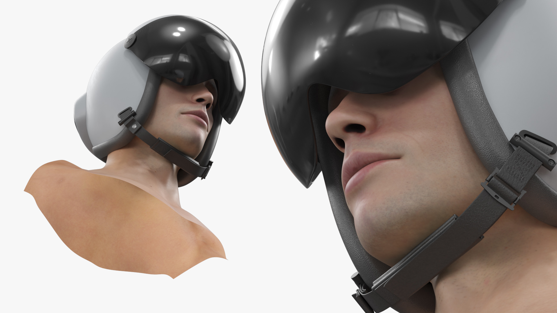 Elbit Systems JHMCS II Aviation Helmet on Male Head, view 4