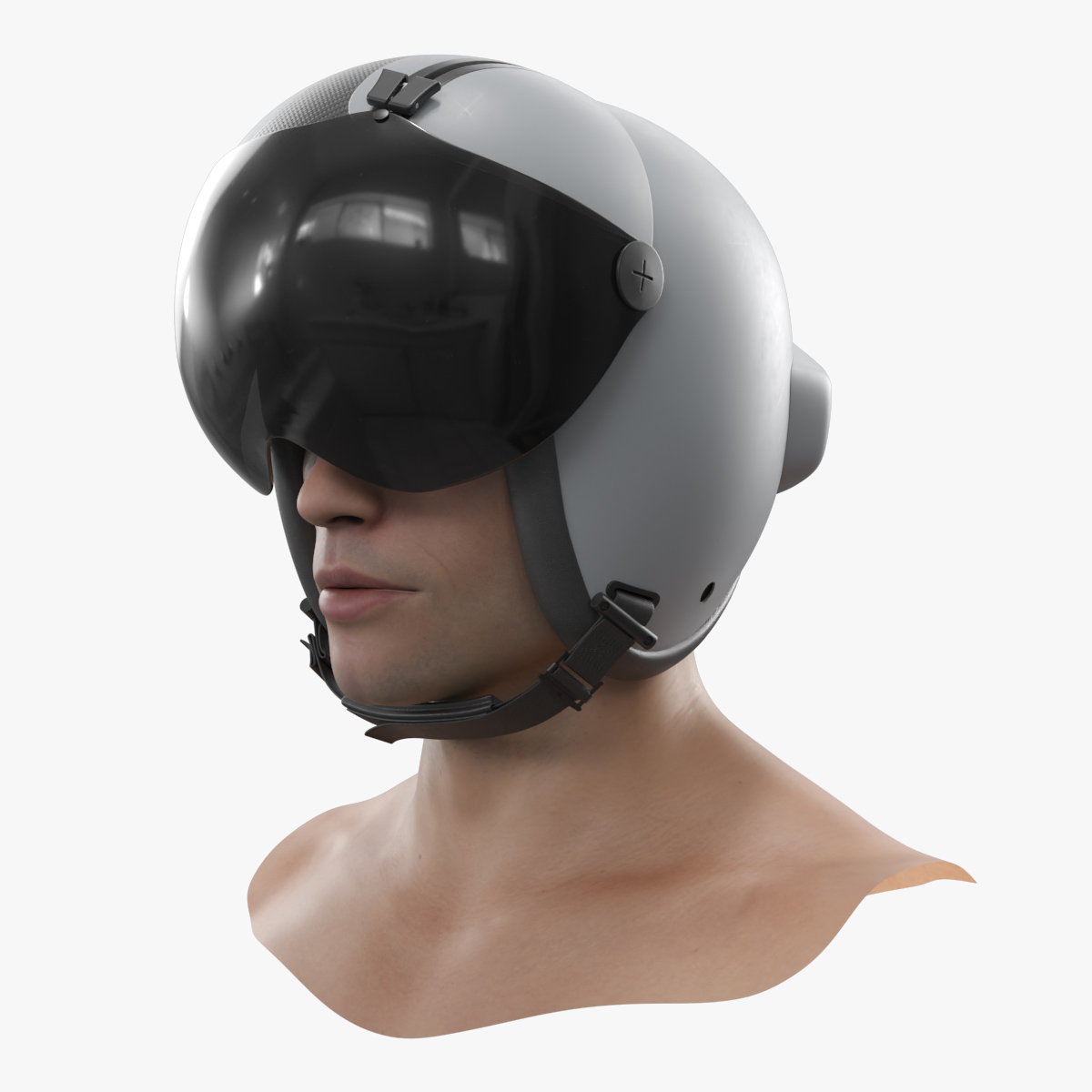 Elbit Systems JHMCS II Aviation Helmet on Male Head