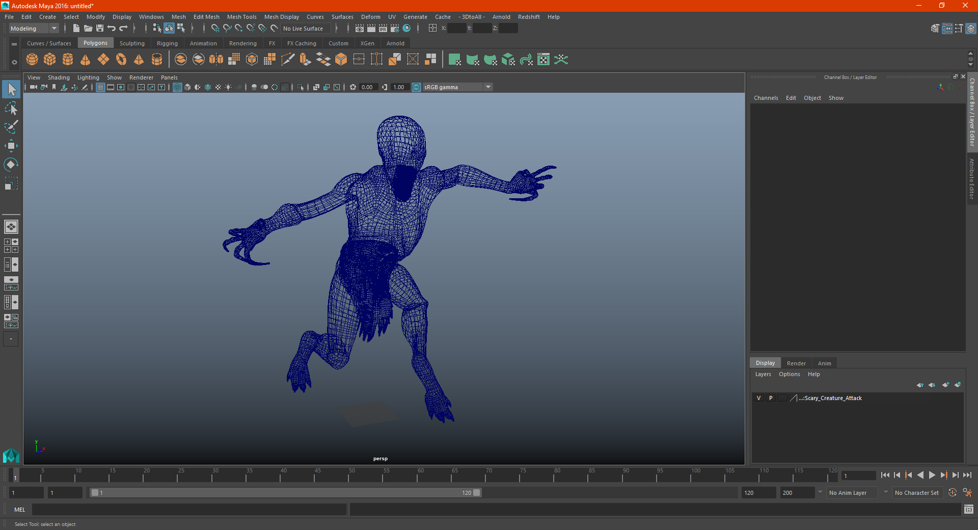 3D Scary Creature Attack