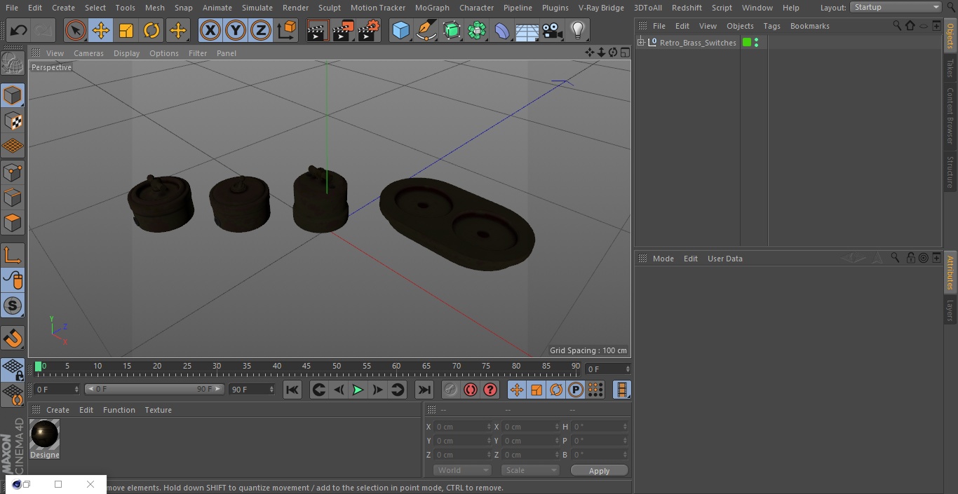 3D model Retro Brass Switches