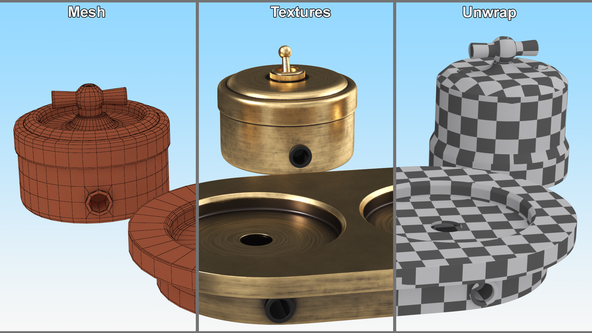 3D model Retro Brass Switches