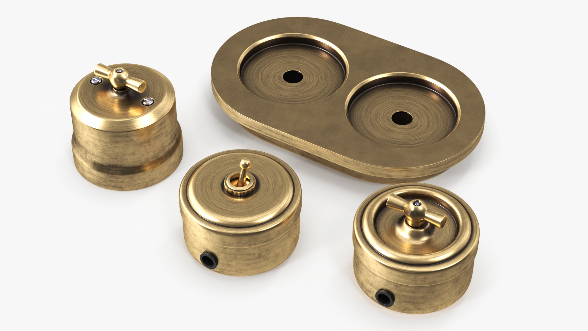 3D model Retro Brass Switches