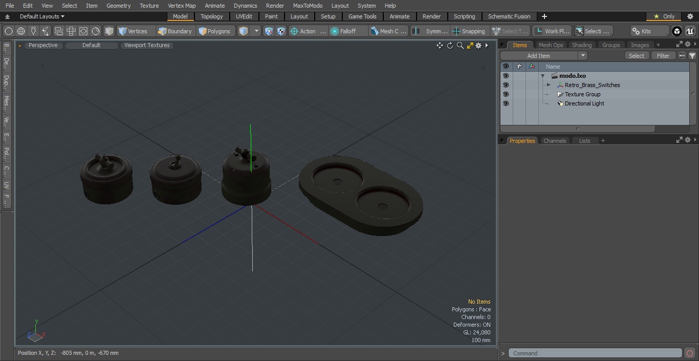 3D model Retro Brass Switches