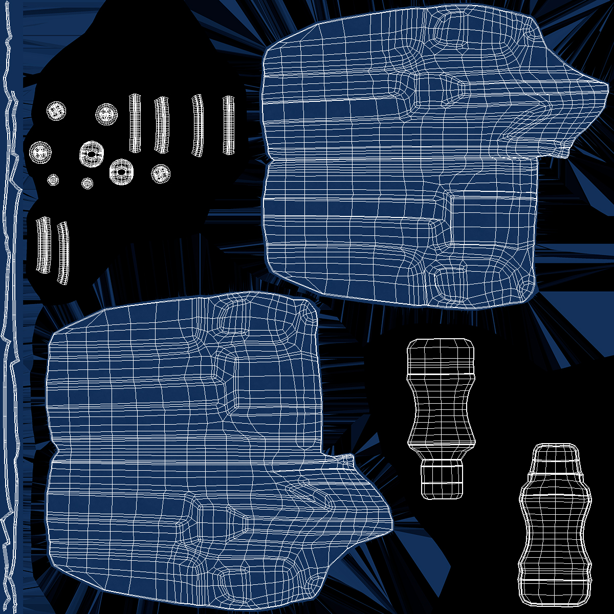 Holster Beretta 92 Kydex Blue 3D model