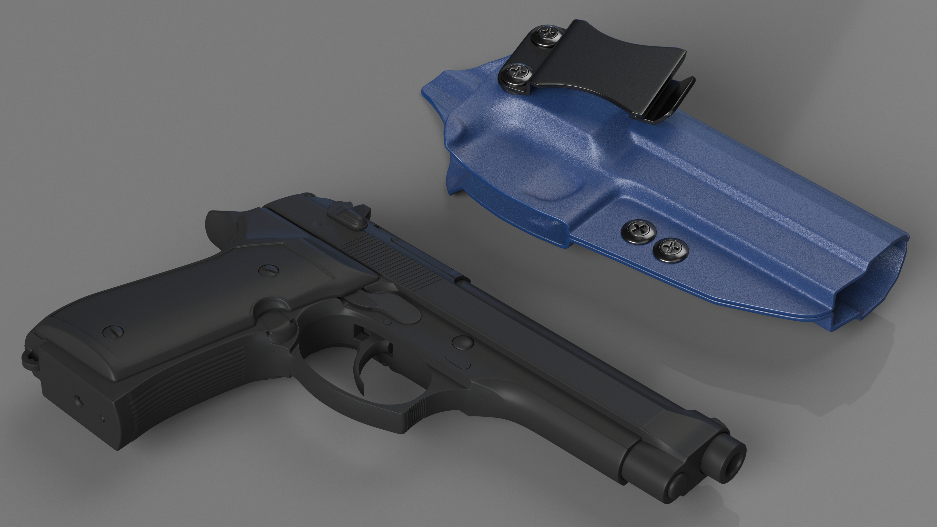 Holster Beretta 92 Kydex Blue 3D model