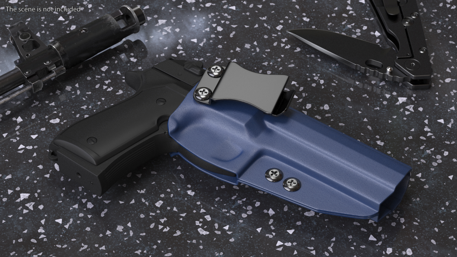 Holster Beretta 92 Kydex Blue 3D model