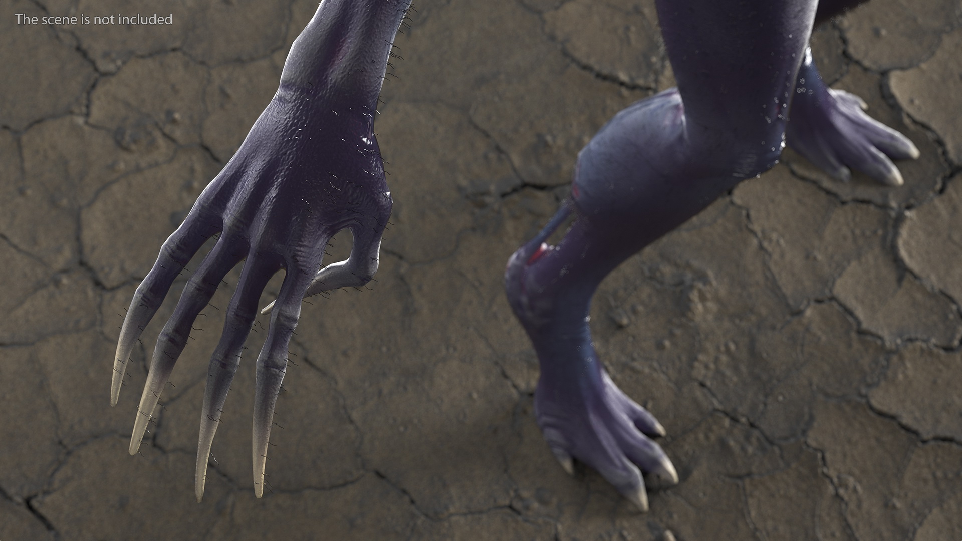 3D model Scary Creature T Pose Fur